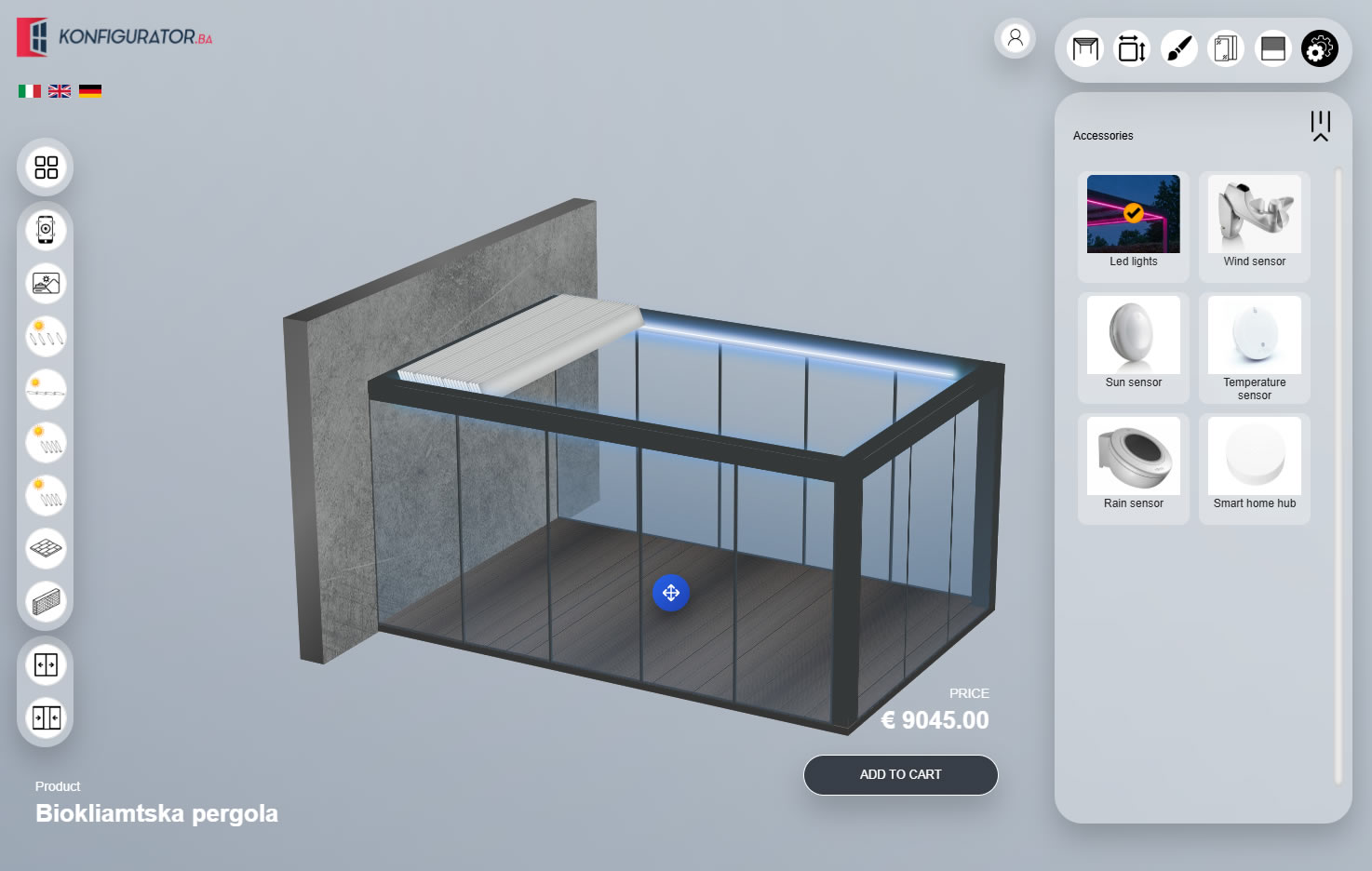 Pergola LED lighting sensors and smart home accessories