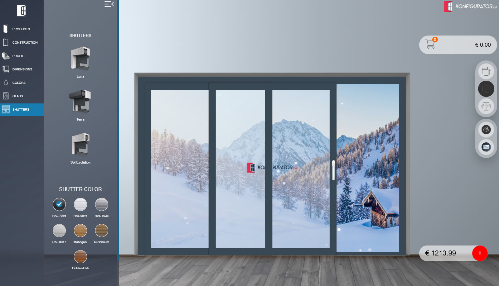 Sliding systems configurator with HST style product