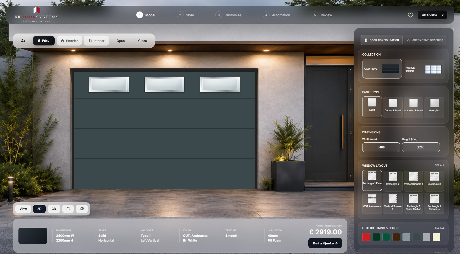GARAGE DOOR CONFIGURATOR projectafbeelding 1